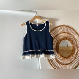 JUICY | swing boxy crop top with peplum frill | size L